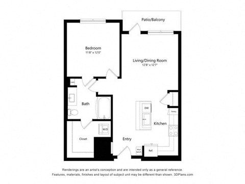 A2_755 sqft floor plan at Alta Northerly, Cumming, GA, Georgia, 30028